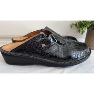 Finn Comfort Black Leather Mules 4574201 Clogs Buckle Detail Womens Shoes size 9